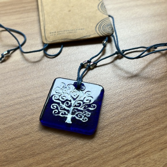 Calypso Cobalt Glass Tree Pendant Necklace NWT - Picture 3 of 11